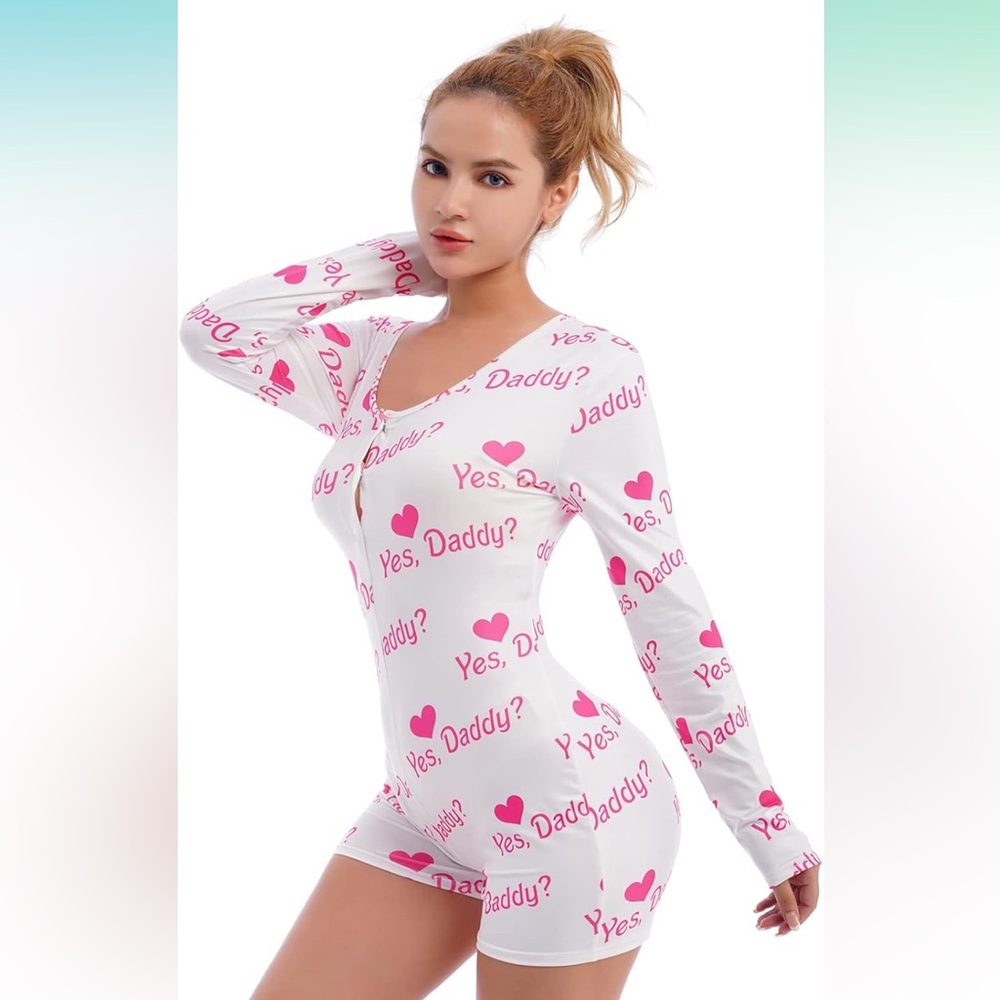 Women’s Yes Daddy Onesie Romper Pajamas